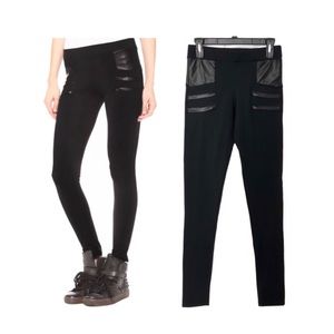 Solow black leather leggings
